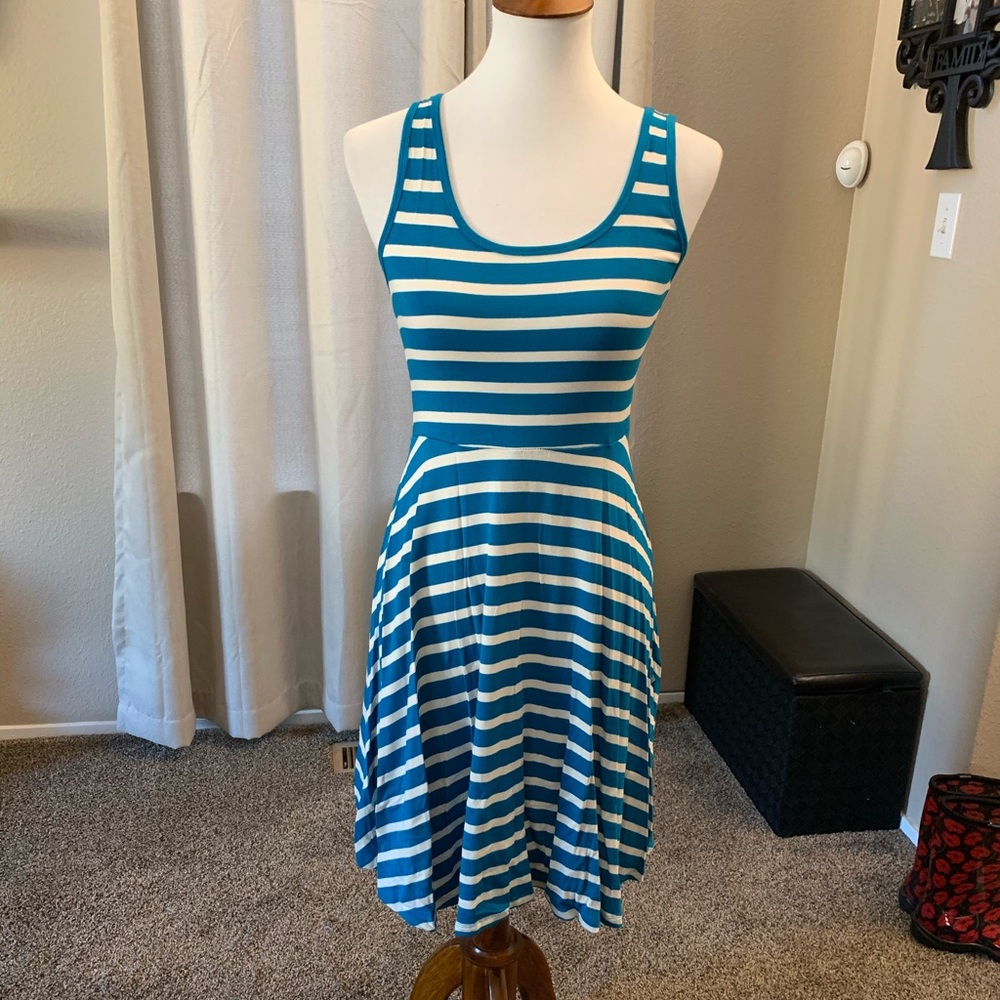Old Navy teal stripe dress, NEW